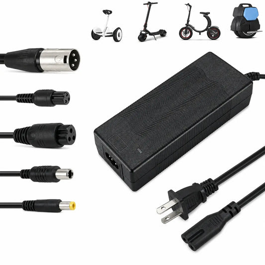 42V 2A Fast Charger for 36V Battery Models - Compatible with XLR, RCA & DC Plugs - Enhanced 6-Layer Protection - Replacement Charger for E-Bikes, Hoverboards, and Electric Vehicles