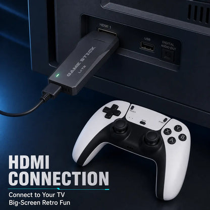 M8 Retro Game Stick, HD Retro Gaming Console with 2 Wireless Controllers, HDMI Output, 64GB Built-In Games Storage, Video Game Machine, Hdmi Cable