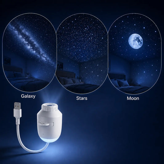 Starry Sky Projector Night Light – Galaxy & Moon LED Star Projector for Bedroom, Touch Control, USB Powered Ambient Lamp, 3 Projection Modes,Back to School,Back to School Haul
