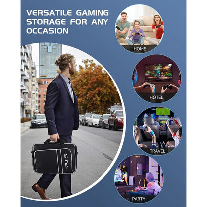 For PS5 Travel Case for PS5 Protective Case Bag Suitable for PS5 Disc/Digital Edition Console, Controllers, Game Cards, Headset