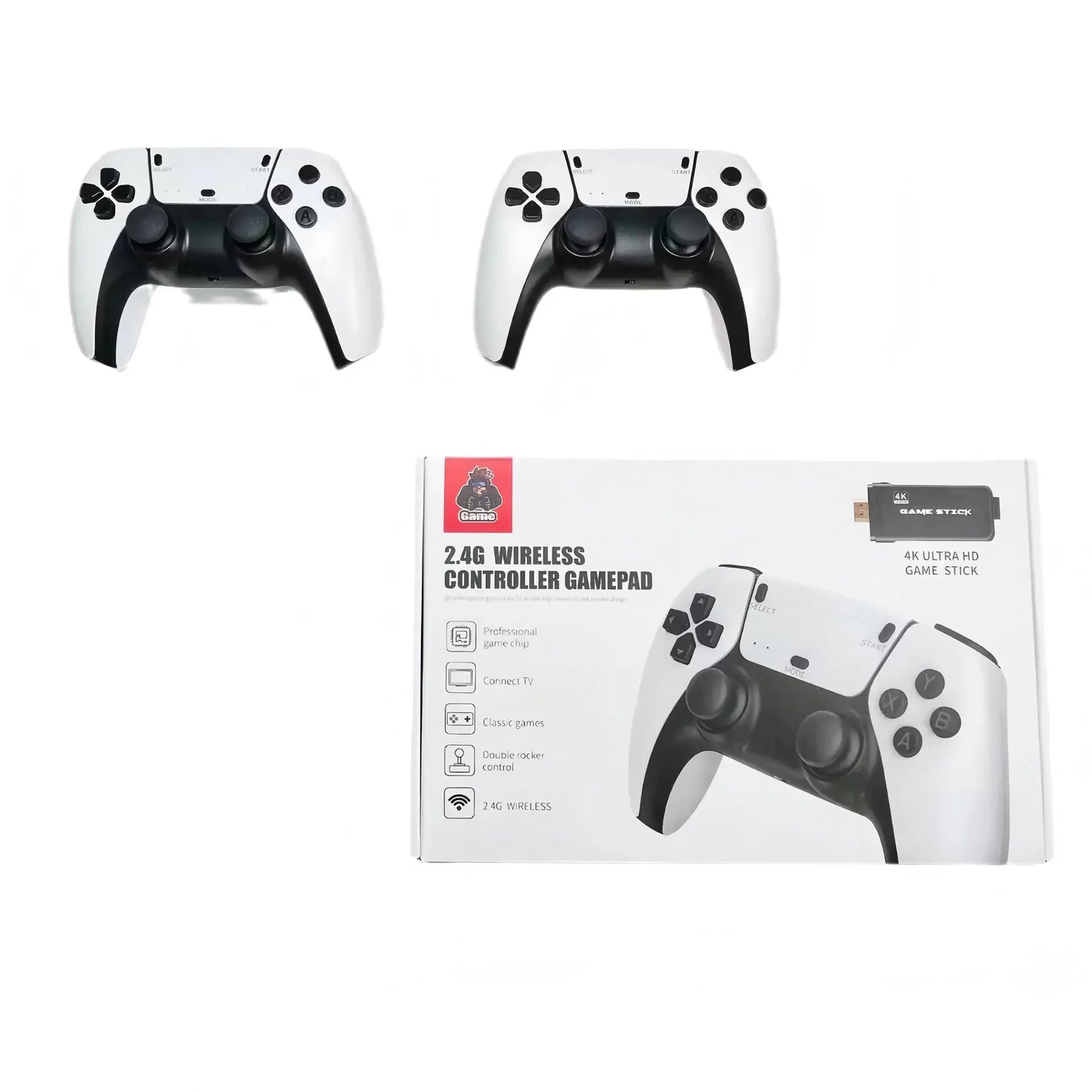 M8 Retro Game Stick, HD Retro Gaming Console with 2 Wireless Controllers, HDMI Output, 64GB Built-In Games Storage, Video Game Machine, Hdmi Cable