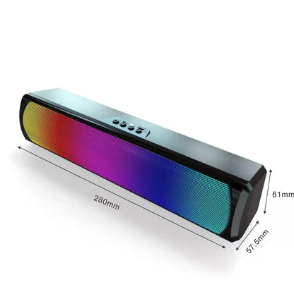 RGB Pro Desktop Soundbar, Computer Speaker with Dynamic Lighting, Audio-Light Sync, USB Powered, BT and Aux 3.5 Jack Connection