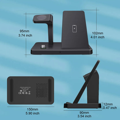 3 in 1 Wireless Charging Station, Fast Wireless Charger Stand for Samsung Galaxy Phones, Galaxy Watch, Galaxy Buds, Multi Device Charging Dock Station for Samsung Galaxy S26 S25 S24 S23 S22 S20