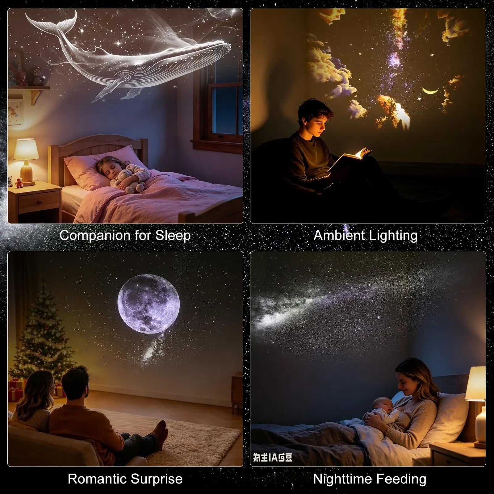 [2026 New Upgraded] 2-In-1 Galaxy Projector Light, Usb-Powered Projector Light with Starry Sky Ceiling Projection, LED Ambient Lamp for Kids Room Decor, Bedroom