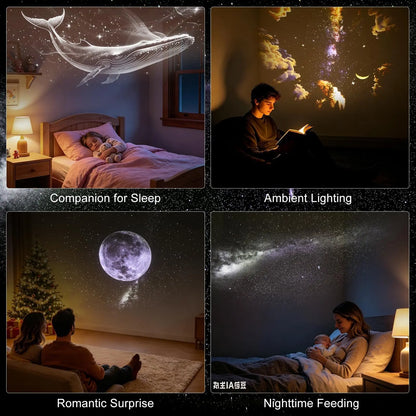 [2026 New Upgraded] 2-In-1 Galaxy Projector Light, Usb-Powered Projector Light with Starry Sky Ceiling Projection, LED Ambient Lamp for Kids Room Decor, Bedroom