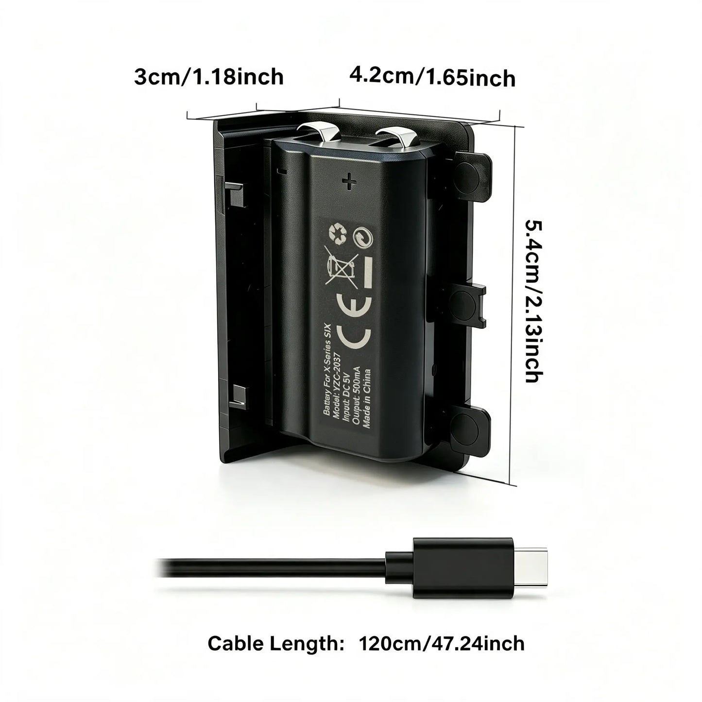 Tuodes +15H Battery Pack for Xbox-Series X Gaming Controller with 1200Mah Capacity and USB Cable for Enhanced Gaming Experience for X-Box Series S
