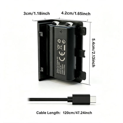 Tuodes +15H Battery Pack for Xbox-Series X Gaming Controller with 1200Mah Capacity and USB Cable for Enhanced Gaming Experience for X-Box Series S