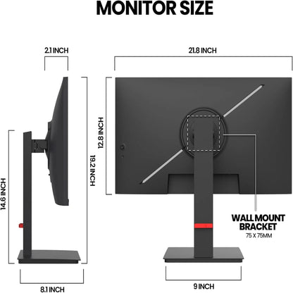 24.5Inch Gaming Monitor 165Hz/180Hz, Fhd(1920X1080P) 120% Srgb Computer Monitor, Height/Pivot/Swivel/Tilt Adjustable Vertical Monitor, Support Freesync, DP,HDMI, Wall Mount (75Mmx75Mm),Back to School,Back to School Haul