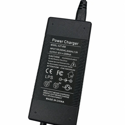 42V 2A Fast Charger for 36V Battery Models - Compatible with XLR, RCA & DC Plugs - Enhanced 6-Layer Protection - Replacement Charger for E-Bikes, Hoverboards, and Electric Vehicles